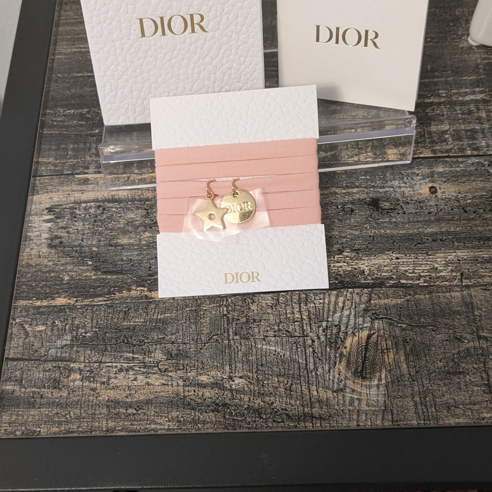 Dior Gold and Pink Bracelet With Charms. - Picture 2 of 4
